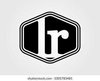 Initial letter lr lowercase logo minimalist black