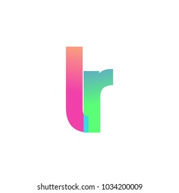 Initial Letter LR Lowercase Logo green, pink and Blue, Modern and Simple Logo Design.