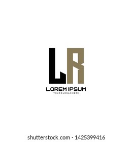 Initial letter LR minimalist art logo vector