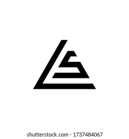 Initial Letter LS Linked Triangle Design Logo