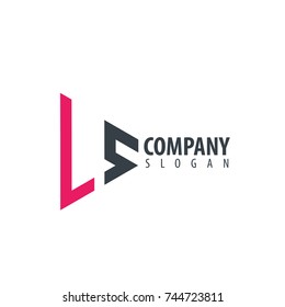Initial Letter LS Linked Triangle Design Logo