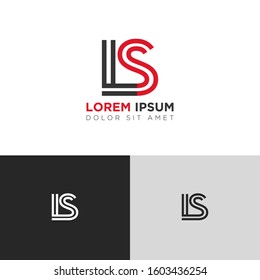 Initial Letter LS linked uppercase overlap modern logo design template. Suitable for business, consulting group company
