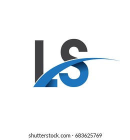 initial letter LS logotype company name colored blue and grey swoosh design. vector logo for business and company identity.
