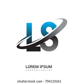 initial letter LS logotype company name colored blue and grey swoosh design. logo design for business and company identity.
