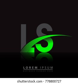 initial letter LS logotype company name colored green and black swoosh design. vector logo for business and company identity.

