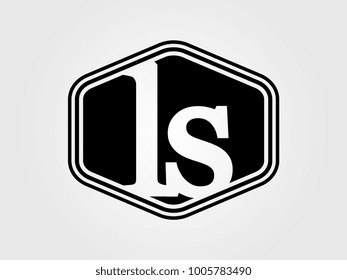 Initial letter ls lowercase logo minimalist black