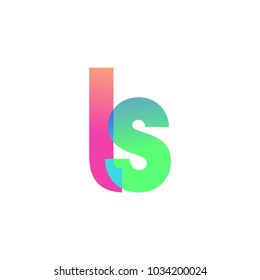 Initial Letter LS Lowercase Logo green, pink and Blue, Modern and Simple Logo Design.