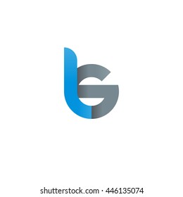 initial letter ls modern linked circle round lowercase logo blue gray