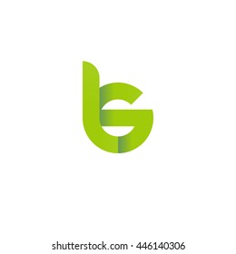 initial letter ls modern linked circle round lowercase logo green