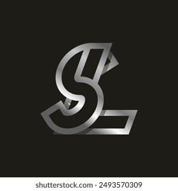 Initial Letter LS or SL Logo, Monogram Logo letter L with S combination, design logo template element, vector illustration