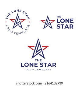 Initial Letter LS SL Lone Star with Texas Five 5 Pointed Pentagram logo design