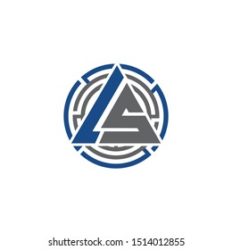 Initial letter LS triangle monogram simple modern  logo