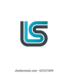 Initial Letter IS LS US Linked Design Logo Blue Black