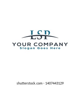 Initial letter LSP, overlapping movement swoosh horizon logo company design inspiration in blue and gray color vector