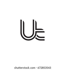 Initial letter lt, linked outline rounded lowercase, monogram black