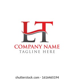 Initial Letter LT Logo Design Red And Black Vector Template. Linked Letter LT Vector Illustration