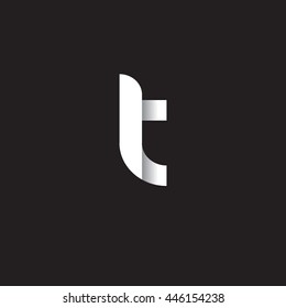 initial letter lt, tl, modern linked circle round lowercase logo white black