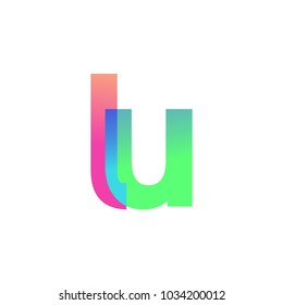 Initial Letter LU Lowercase Logo green, pink and Blue, Modern and Simple Logo Design.