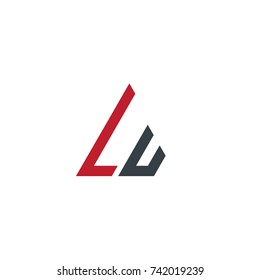 Initial Letter LU LV Linked Triangle Design Logo
