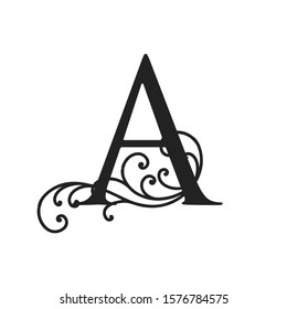 Initial letter luxury beauty flourishes ornament monogram logo with background