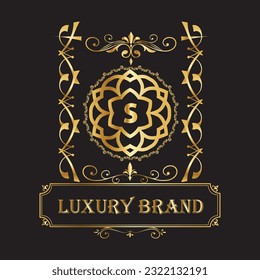 Initial letter luxury beauty flourishes ornament monogram logo Swoosh Letter Logo Design for business and company identity. Water Wave Logo with modern trendy