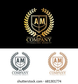 Initial Letter AM Luxury. Boutique Brand Identity