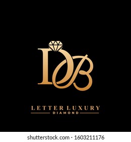 Initial Letter Luxury DB with diamond. Diamond Icon in Flat Style Logo.