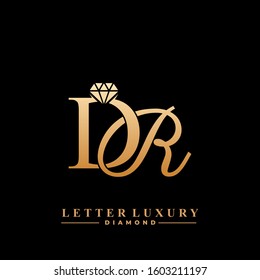 Initial Letter Luxury DR with diamond. Diamond Icon in Flat Style Logo.