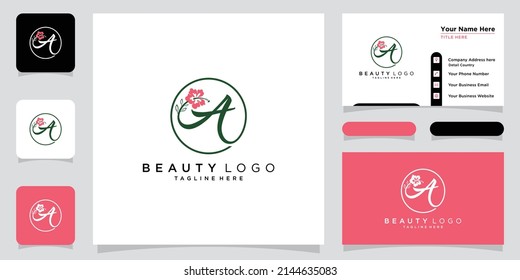Letra inicial Vector de diseño de logotipo de lujo con diseño de tarjeta de visita