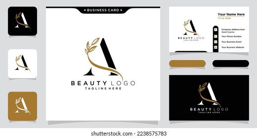 Initial letter A luxury Logo design Vector
