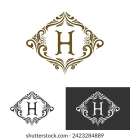 Ursprüngliches luxuriöses Logo, Monogramm-Vektordesign, Geschäftszeichen, Einladungskartendekoration, Produktetikett

