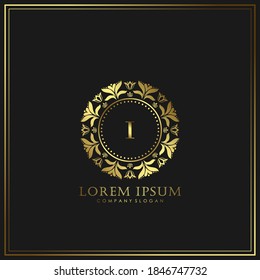 I Initial Letter Luxury Logo template in vector art for Restaurant, Royalty, Boutique, Cafe, Hotel, Heraldic, Jewelry, Fashion and other vector illustration.