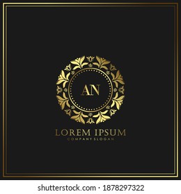 AN Initial Letter Luxury Logo template in vector art for Restaurant, Royalty, Boutique, Cafe, Hotel, Heraldic, Jewelry, Fashion and other vector illustration