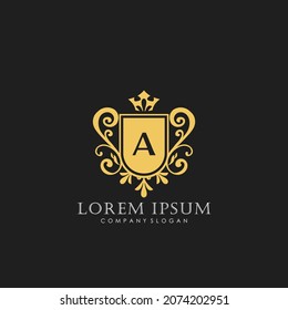 A Initial Letter Luxury Logo template in vector art for Restaurant, Royalty, Boutique, Cafe, Hotel, Heraldic, Jewelry, Fashion and other vector illustration art