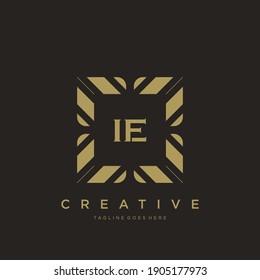 IE initial letter luxury ornament monogram logo template vector.