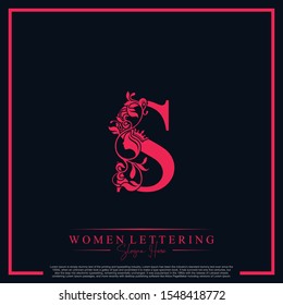 Initial letter Luxury R logo with beautiful woman portrait logo template.