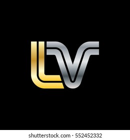 Initial Letter LV Linked Design Logo