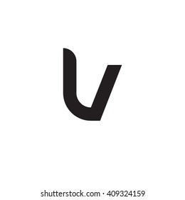 initial letter lv linked round lowercase monogram logo black