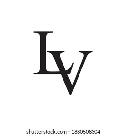 Initial Letter LV Logo Template