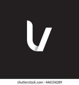 initial letter lv modern linked circle round lowercase logo white black