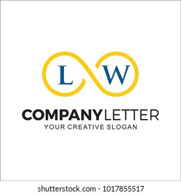 Initial Letter LW Design Logo