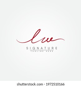 Initial Letter LW Logo - Handwritten Signature Logo