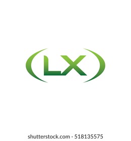 initial letter LX brackets uppercase logo green vector element template design