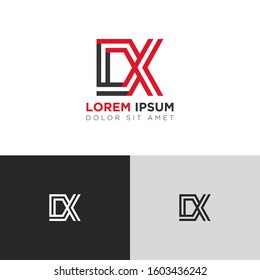 Initial Letter LX linked uppercase overlap modern logo design template. Suitable for business, consulting group company