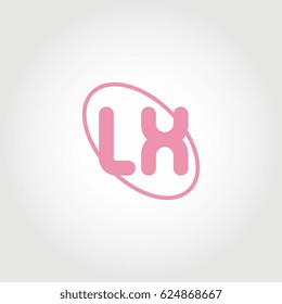initial letter lx logo blue on white background