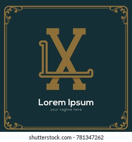 Initial letter LX logotype company name. Vector for company name.