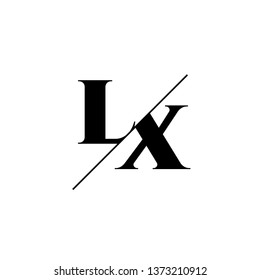 Initial Letter LX Monogram Sliced. Logo template isolated on white background