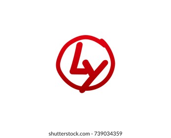 The initial letter LY handwritten logo