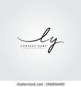 Initial Letter LY Logo - Hand Drawn Signature Logo