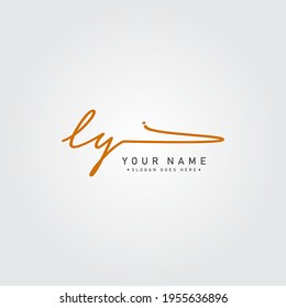 Initial Letter LY Logo - Handwritten Signature Logo